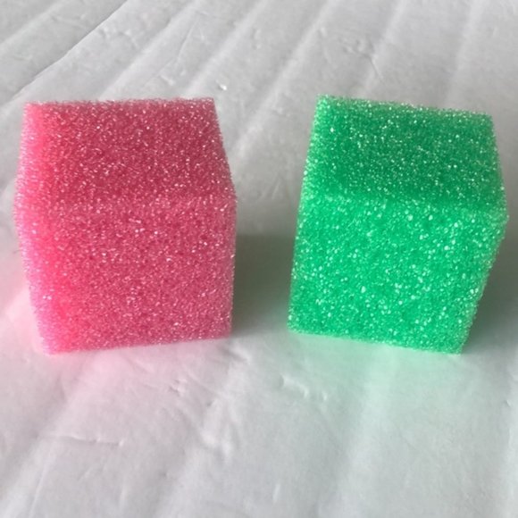 2 Bright Box Kitchen Cube Scrub Sponge Scratch Odor Free Long Lasting Pink Green - Picture 6 of 6